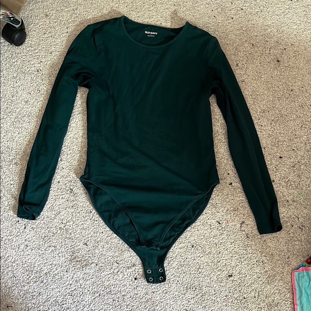 Old Navy Green Long Sleeve Bodysuit